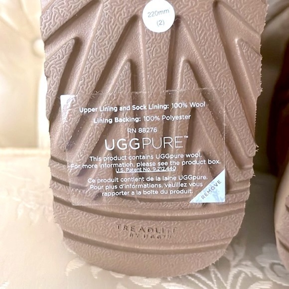 Brand New UGG Mini Florence Slip On Sheepskin Wool Boots Chestnut w/ Gold Tone - Picture 12 of 15